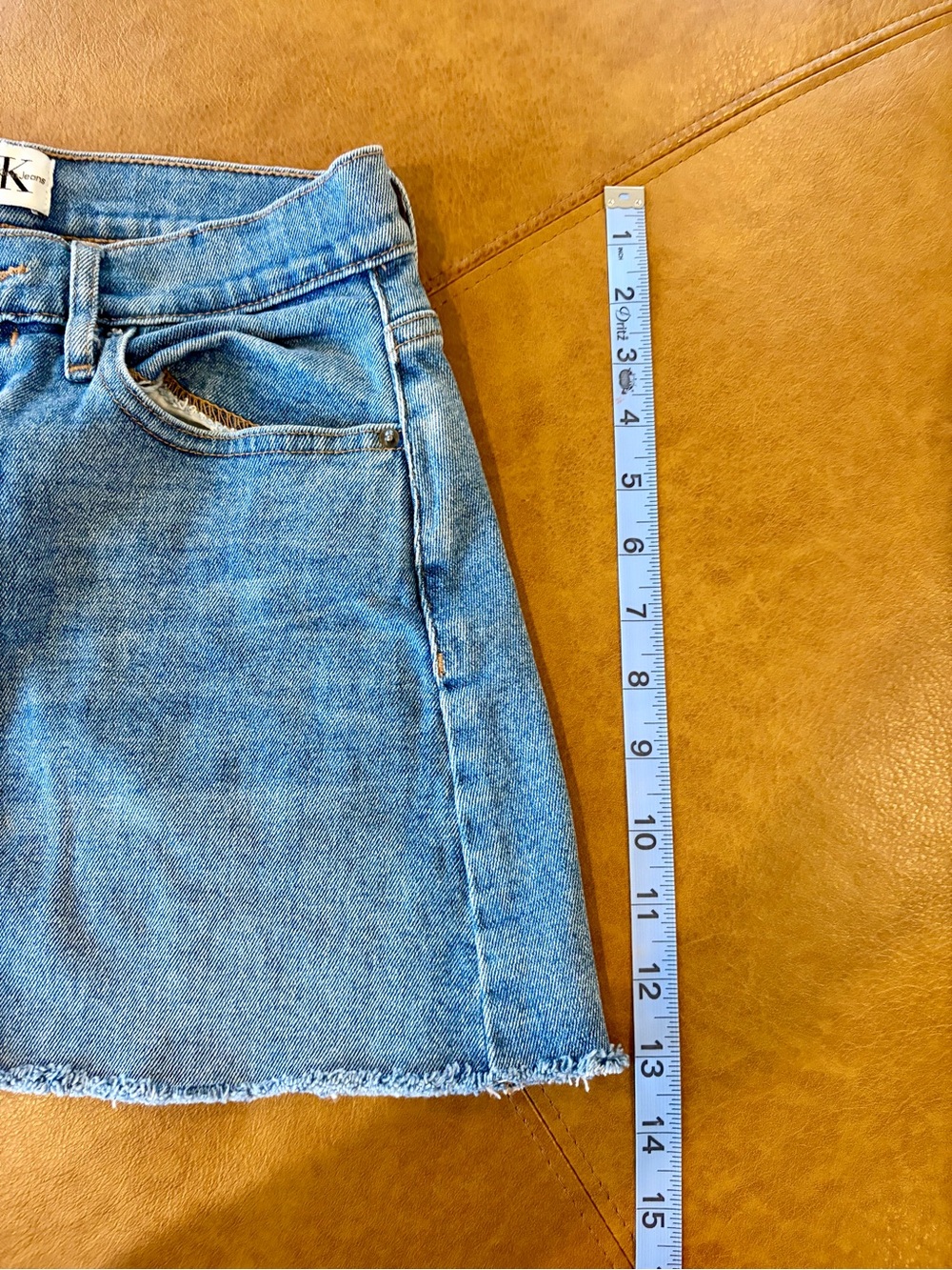 Calvin Klein Women's Light Blue Raw Hem Skirt - CK Classic Fit - Picture 8 of 8